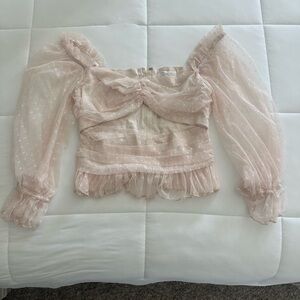 Chic Sheer Blush Women's Blouse